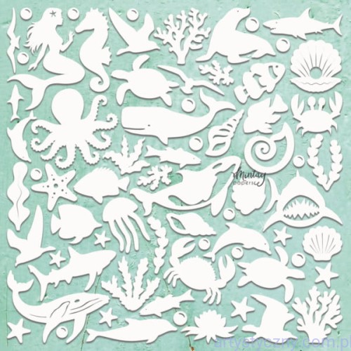 Tekturka Mintay Chippies - Dekor - Sealife - Zestaw Ryby Muszle MT-CHIP2-D78
