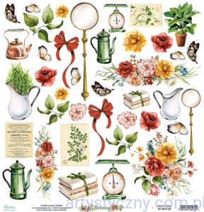 Papier do scrapbookingu Mintay z elementami do wycięcia - Botany 
