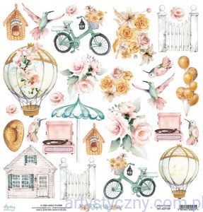 Papier do scrapbookingu Mintay z elementami do wycięcia - Joy of Life