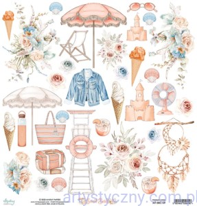 Papier do scrapbookingu Mintay z elementami do wycięcia - Sunset Beach