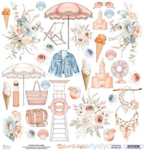 Papier do scrapbookingu Mintay z elementami do wycięcia - Sunset Beach MT-SBC-09
