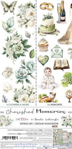 CC-C72-CHM-13 Dodatki do wycinania – Mix Flowers and Memories – Cherished Memories -  20ark - Craft o'Clock