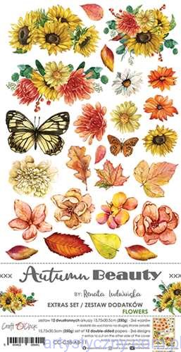 CC-C58-AB-11 Autumn Beauty - 6ark - Zestaw dodatków do wycinania - Craft o'Clock - Kwiaty Listki