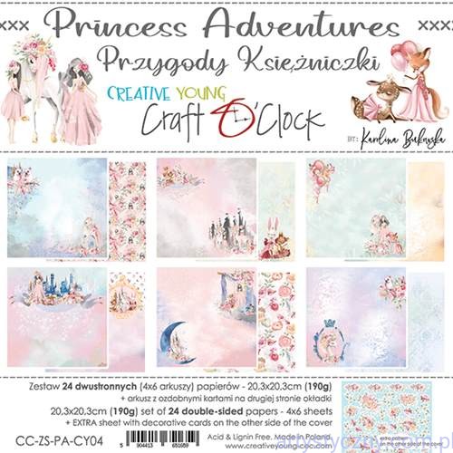 CC-ZS-PA-CY04 Zestaw papierów do scrapbookingu Craft o'Clock - Creative Young - Princess Adventures - 20x20cm