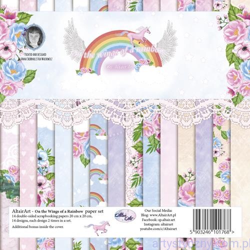 ALT-WRB-400 Zestaw papierów do scrapbookingu AltairArt On the Wings of a Rainbow 20x20cm