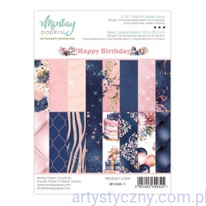 Zestaw papierów do scrapbookingu Mintay - Happy Birthday - 15x20cm - 8ark