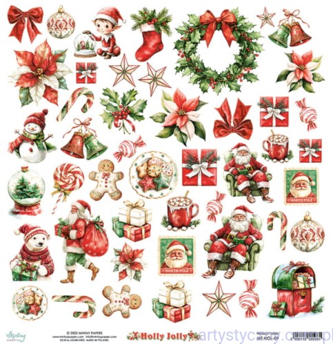 Papier do scrapbookingu Mintay - Holly Jolly - elementy do wycinania MT-HOL-09