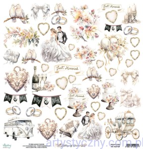 Papier Mintay z elementami do wycinania - Always and Forever - 30x30cm MT-ALF-09