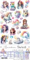 Flowers and Sweets – Unicorns and Girls - 10ark - Zestaw dodatków do wycinania - Craft o'Clock CC-C61-US-12