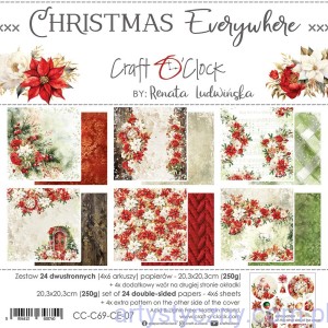 Zestaw papierów do scrapbookingu Craft o'Clock - Christmas Everywhere - 6ark - 20x20cm