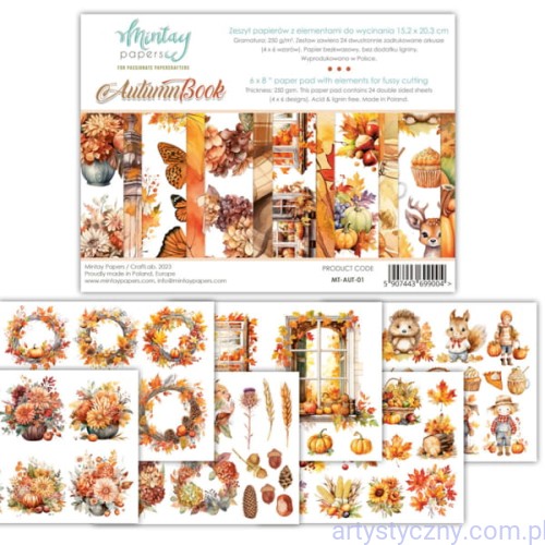 MT-AUT-01-Papier-do-scrapbookingu-Mintay-Autumn-Book-zeszyt-elementów-do-wycinania