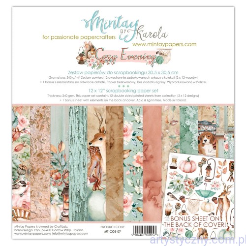 Zestaw papierów 30x30cm Mintay - Cozy Evening - 7ark MT-COZ-07