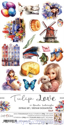 CC-C64-TL-12 Dodatki do wycinania – Tulip Love na Wielkanoc - 10ark - Craft o'Clock