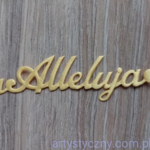Aplikacje wielkanocne napis Alleluja - 10szt - Żółte