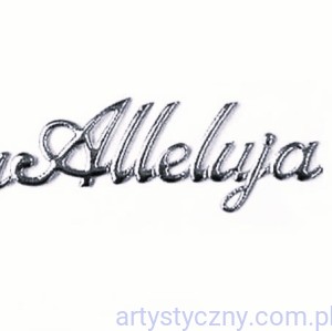 Aplikacje wielkanocne napis Alleluja - 10szt - Srebrne