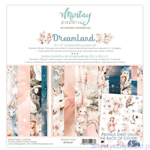 Zestaw papierów do scrapbookingu Mintay - Dreamland - 30x30cm MT-DLA-07