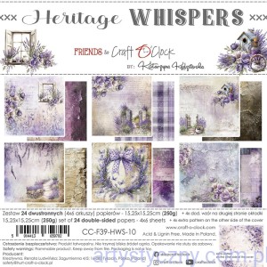 Zestaw papierów do scrapbookingu Craft o'Clock - Heritage Whispers - 15x15cm