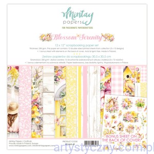 Zestaw papierów do scrapbookingu - Mintay - Blossom Serenity - 30x30cm