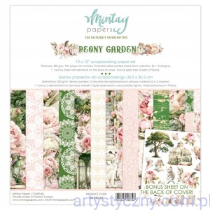 Zestaw papierów do scrapbookingu - Mintay - Peony Garden - 30x30cm