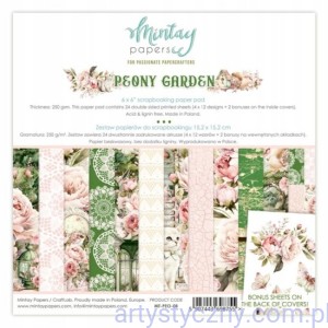 Zestaw papierów do scrapbookingu Mintay - Peony Garden - 15x15cm