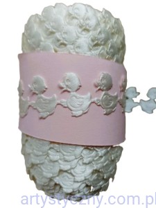 Aplikacje na Wielkanoc Kaczki Kaczuszki na taśmie 50szt - taśma aplikacyjna - Ecru Kremowe