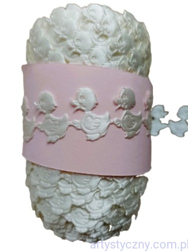 Aplikacje na Wielkanoc Kaczki Kaczuszki na taśmie 50szt - taśma aplikacyjna - Ecru Kremowe