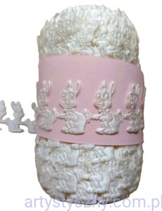 Zajączki króliczki na Wielkanoc ~ atłasowe aplikacje 50 szt - kremowe