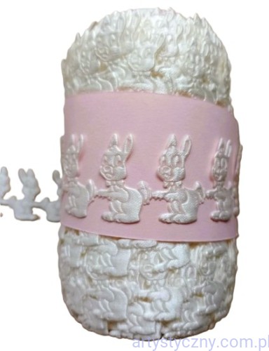 Zajączki króliczki na Wielkanoc ~ atłasowe aplikacje 50 szt - kremowe
