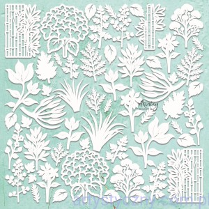 Tekturka Mintay Chippies - Dekor - Kwiatki Listki Flora Filigree MT-CHIP2-D102