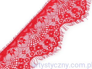 Koronka francuska miękka delikatna 90 mm - 3 metry - Czerwona
