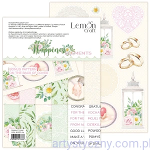 Happiness Elements - Elementy do wycinania - Bloczek papierów do scrapbookingu 15.2x20.3cm - Lemoncraft