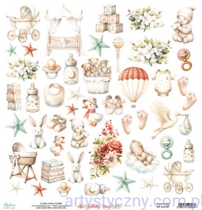 Papier do scrapbookingu Mintay z elementami do wycinania - Lullaby Lane MT-LUL-09