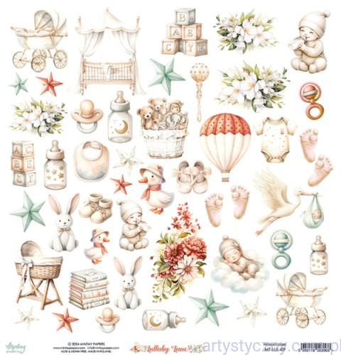 Papier do scrapbookingu Mintay z elementami do wycinania - Lullaby Lane MT-LUL-09
