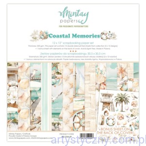 Zestaw papierów do scrapbookingu Mintay - Coastal Memories - 30x30cm