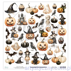Papier Mintay z elementami do wycinania - Halloween Elements - 30x30cm