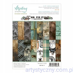 Zestaw papierów do scrapbookingu Mintay - Mr. Fix it - 15x20cm