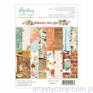 Zestaw papierów do scrapbookingu Mintay - Places we go - 15x20cm