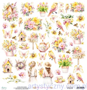 Papier do scrapbookingu Mintay z elementami do wycięcia - Blossom Serenity