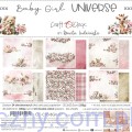 CC-C83-BGU-07-Zestaw papierów do scrapbookingu Craft o'Clock - Baby Girl Universe - 6ark - 20x20cm