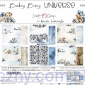 CC-C84-BBU-09-Zestaw papierów do scrapbookingu Craft o'Clock - Baby Boy Universe - 20x20cm - 12ark