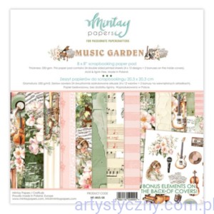Zestaw papierów do scrapbookingu Mintay - Music Garden - 20x20cm MT-MUS-08