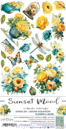 CC-C68-SM-11-Dodatki do wycinania – Flowers and More – Sunset Mood - 10ark - Craft o'Clock