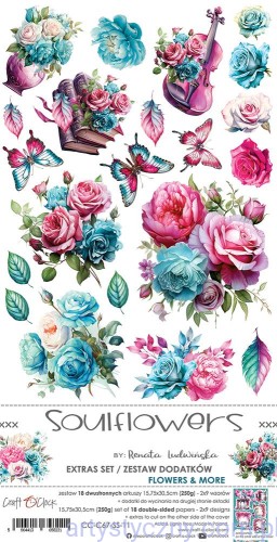 CC-C67-SS-11 - Dodatki do wycinania – Flowers and More – Soulflowers - 10ark - Craft o'Clock