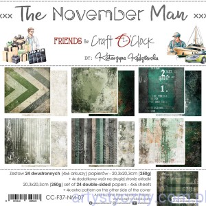 Zestaw papierów do scrapbookingu Craft o'Clock - The November Man - 6ark - 20x20cm