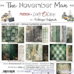 Zestaw papierów do scrapbookingu Craft o'Clock - BASIC The November Man - 6ark - 20x20cm