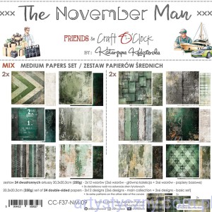 Zestaw papierów do scrapbookingu Craft o'Clock - MIX The November Man - 20x20cm - 12ark