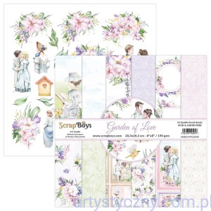 Zestaw papierów do scrapbookingu ScrapBoys - Garden of Love  - 20x20cm