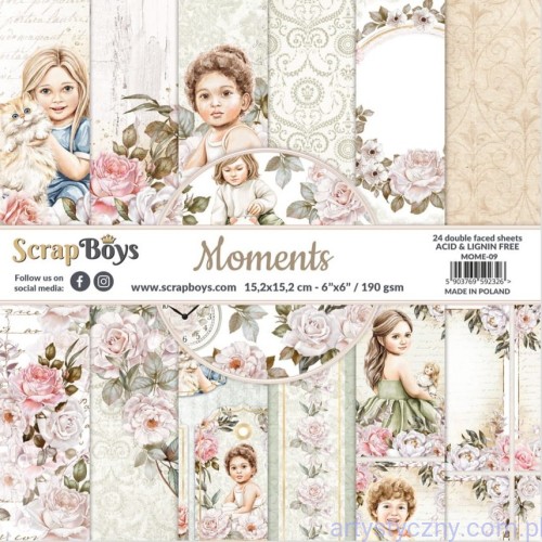 Zestaw papierów do scrapbookingu ScrapBoys - Moments - 15x15cm MOME-09