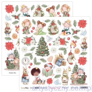 Arkusz dwustronnych elementów do wycinania Christmas Time 30x30cm ScrapBoys