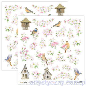 Arkusz dwustronnych elementów do wycinania Flower Dreams 30x30cm ScrapBoys 